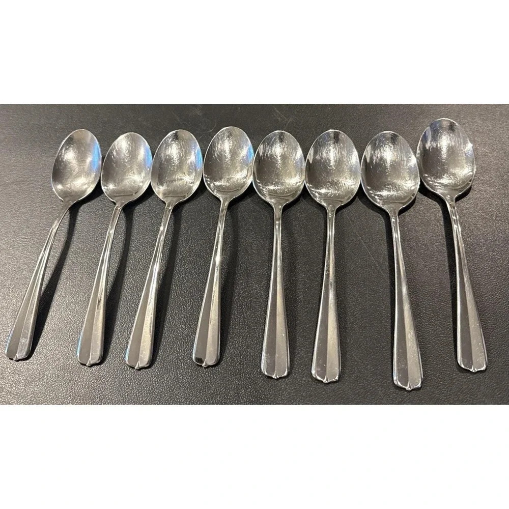 Oneida Gala Impulse Soup Spoons Spoon Stainless Flatware Silverware Set Of 8